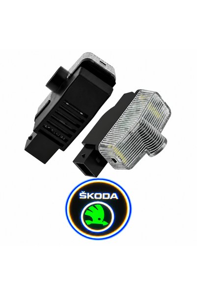 CerCip Lumini de ușă auto SKODA cu LOGO, compatibile cu Octavia 2015–2024, KO...