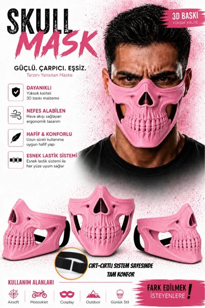 TREDO Kuru Kafa Maskesi - Skull Mask - Tek Renk