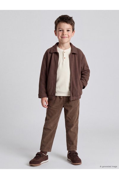 LC Waikiki Özmarka New Season Brown Boys' Velvet Trousers