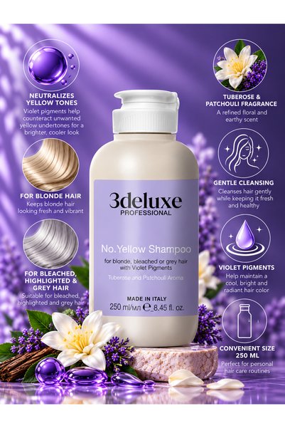 3Deluxe Professional No Yellow Bleached Highlighted and Grey Hair Yellow Tone...