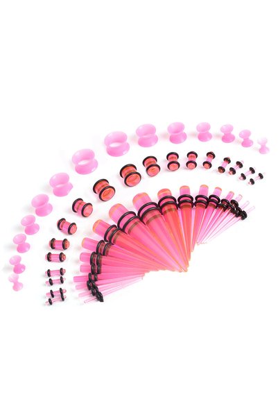 Choice Pink 50pcs Acrylic Spike Ear Gauges Set - Cone-shaped Ear Stretchers f...