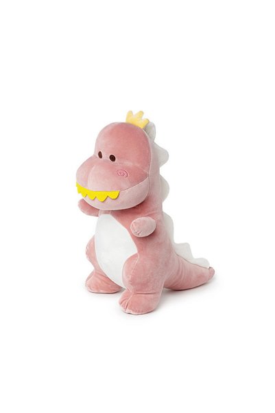 Malvys Jucărie de pluș Dinozaur Roz cu Coroană Prințesa Dina 30 cm, Jucărie p...