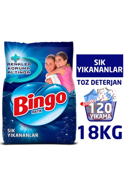 Bingo Matik Toz Çamaşır Deterjanı 9 kg Ekonomi Paketi 2'li