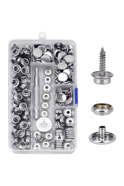 Choice Silver 150 PCS Canvas Snap Kit Tool, Fasten Button Metal Screws Snaps ...