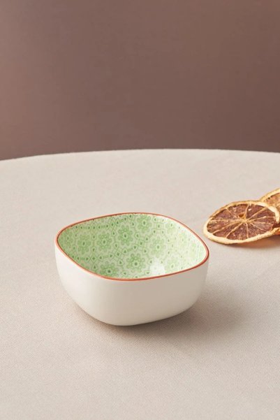 Emsan Floral Yeşil Round Çerezlik 10 cm