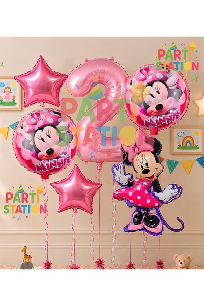 Parti Station Minnie Mouse Concept Birthday Balloon Set Age 2 Minnie Mouse Th...