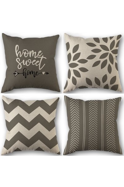 Choice 450*450mm 2 4Pcs Linen Square Cushion Cover,single-sided Printed Pillo...