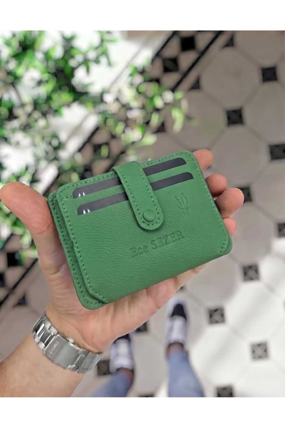 VİSSO 8600 Hakiki Deri Çıtçıtlı Kartlık Akordeon Kimlik Bölmeli Kişiye Özel B...