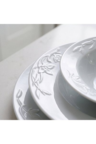 Güral Porselen Dinemis 18 Parça 6 Kişilik Rölyefli Yemek Takımı