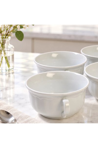 Güral Porselen Venedik 4 Parça 12 Cm Kulplu Çorba Kasesi