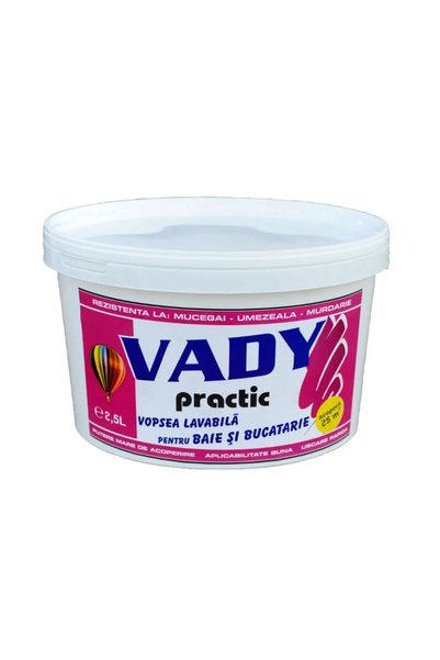 VADY Vopsea lavabila practic de interior baie și bucătărie 2,5L