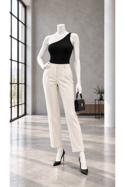 Modafeminen Black One-Shoulder Strap Blouse Tr0288