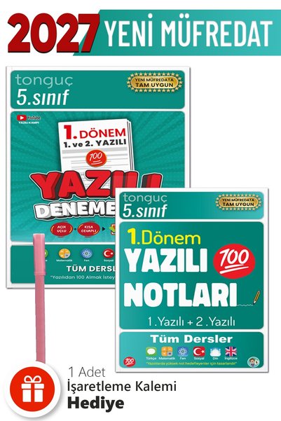 Tonguç Yayınları 5. Sınıf 1. Dönem 1 Ve 2. Yazılı Notları -Yazılı Denemeleri ...
