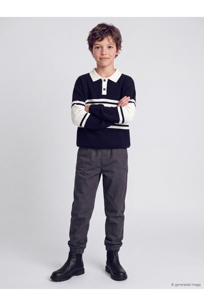 LC Waikiki Anthracite Fleece Lined Boys' Jogger Pants