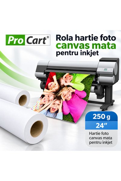 PROCART Canvas texture photo roll 250g, width 24 inches, length 18 meters