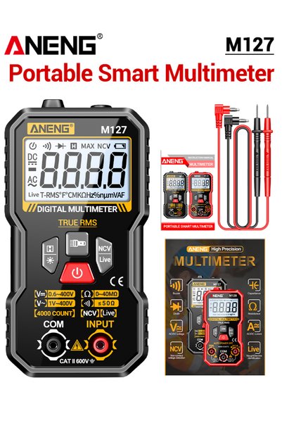 Choice1 ANENG M127 Black MINI Multimeter Tester AC/DC Voltage Resistance NCV ...