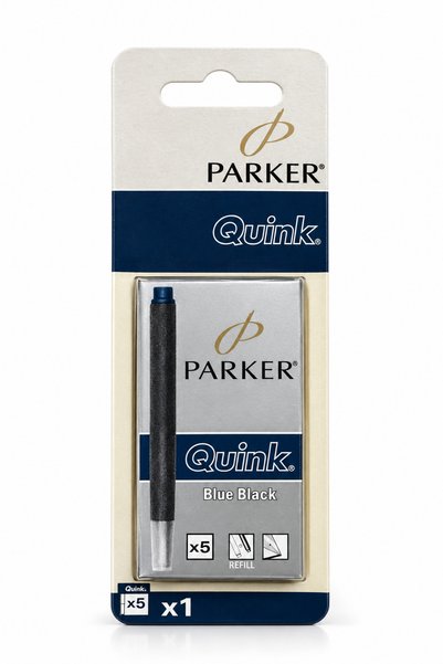 Parker مجموعة خراطيش كوينك قابلة للغسيل، لون أزرق غامق، عبوة من 5 قطع-4474
