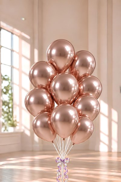 Patladı Gitti 12 inch chrome rose gold balloon 10 pieces