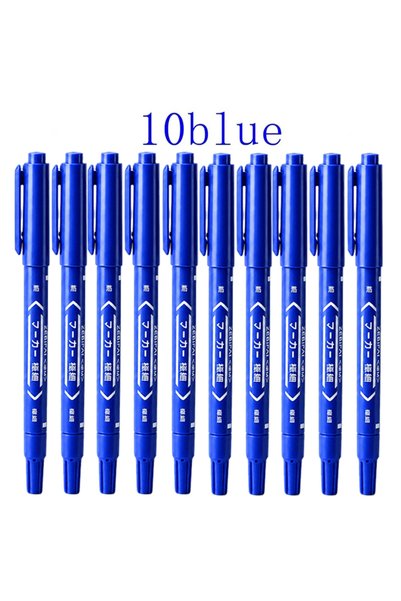 Choice1 10Pcs blue 10Pcs/set Double Tip Art Black Blue ink Permanent Paint Ma...