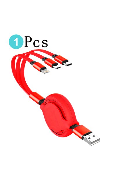 Choice1 كابل شحن سريع جداً قابل للسحب 3 في 1 بقوة 100 واط، عالمي مع منفذ Type...