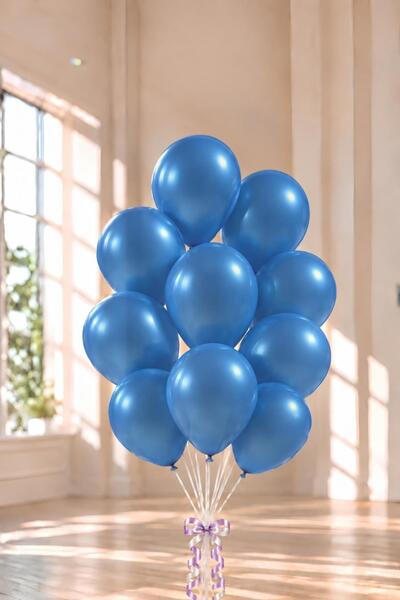 Patladı Gitti 12 inch metallic dark blue balloon 10 pieces