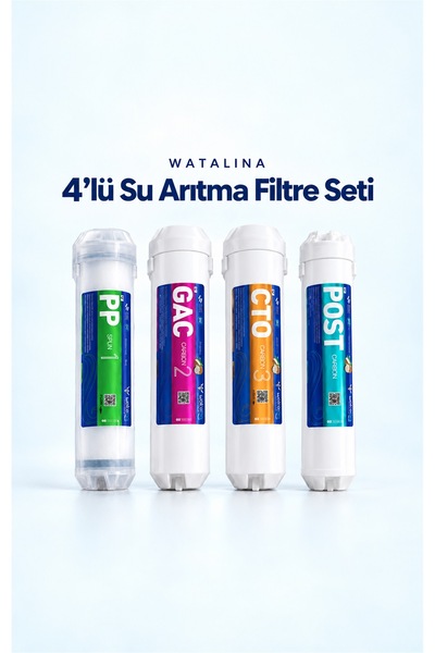 watalina Su Arıtma Filtre Seti 4'lü – PP1, GAC2, CTO3 ve Post Karbon