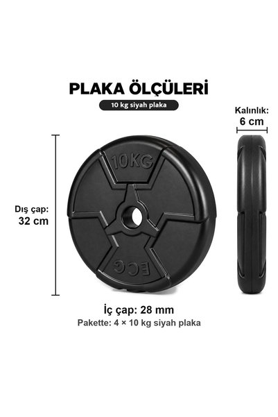 ECG Spor Hero Serisi 10 Kg Plaka-4 Adet
