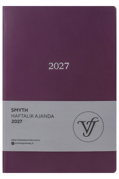 Victoria's Journals سميث-2027 جدول أعمال أسبوعي A5. غطاء مرن. حافة فضية مذهبة...