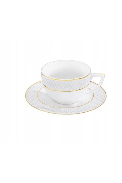WILMAX ENGLAND Cească cafea porțelan alb cu margine aurie, 170 ml, Wilmax