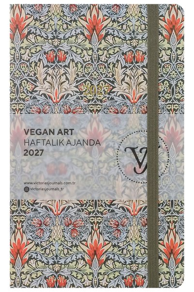 Victoria's Journals Βίγκαν Αρτ 2027 Εβδομαδιαία Ατζέντα 13x21 εκ. Εύκαμπτο δε...