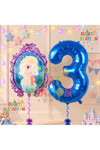 Parti Station بالون فروزن لعيد الميلاد بعمر 3 سنوات، مجموعة بالونات فروزن إلس...