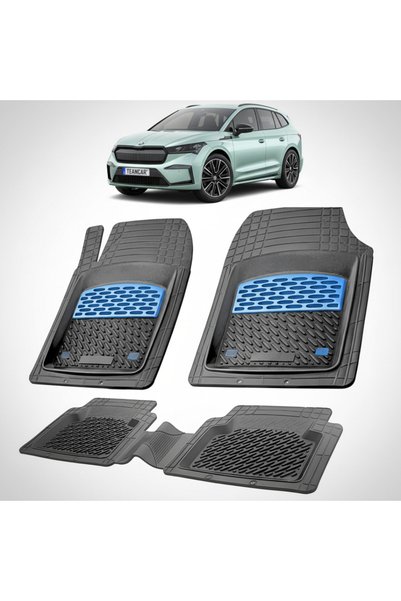 TEAMCAR Съвместими стелки за под за Skoda Enyaq iV I 2020+ | Сини