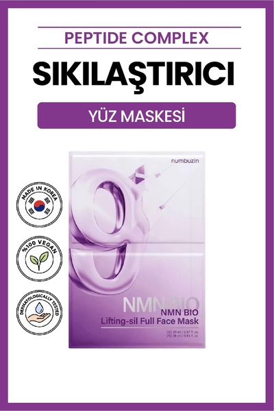Numbuzin No.9+ NAD+ Bio Lifting Full Face Mask (1 adet) - Peptid ve Kolajen D...