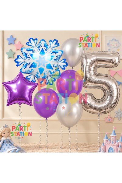 Parti Station ندفة الثلج فروزن إلسا الشتاء مفهوم ندفة الثلج 5 سنوات من العمر ...
