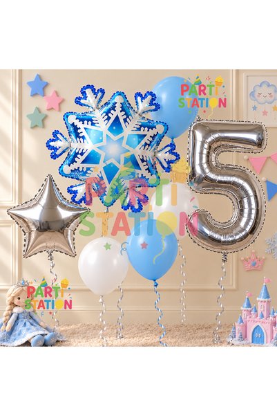 Parti Station Snowflake Frozen Elsa Winter Concept Snowflake 5 Year Old Ballo...