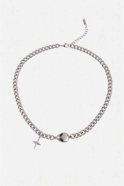 Crupt Studio 316L Steel Alien Men's Necklace