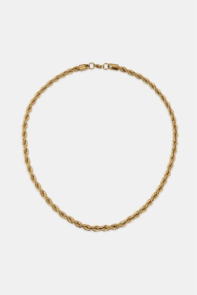 Crupt Studio 6mm X 55cm 316L Steel Rope Chain Gold Tone Men's Necklace