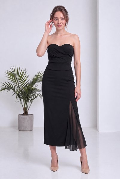 zks grup tekstil Set de trei piese pentru femei: sacou blazer, fustă crop, țesut cu detaliu la cataramă din șifon, maro, negru, visiniu