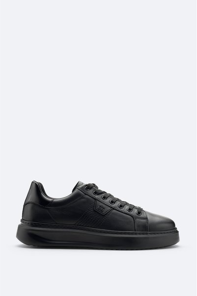 Avva Men's Black 100% Leather Shoes A62Y8026