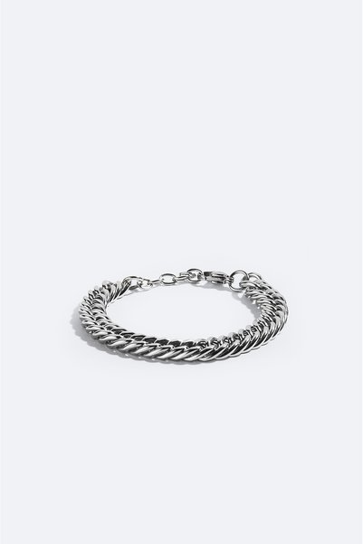 Avva Erkek Gümüş Rengi %100 Çelik Bileklik B009628