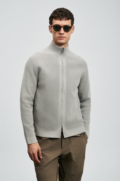 Lufian 112100075 Cardigan pentru bărbați Amber Jachetă pentru bărbați GRI