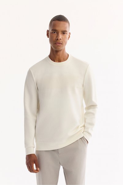 Avva Men's Black Crew Neck Cotton Bi-Stretch Printed Regular Fit Sweatshirt A...