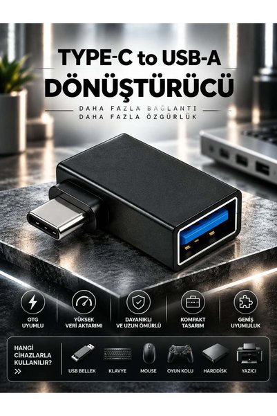PEMBERTON TYPE-C ERKEK TO USB-A DİŞİ OTG DÖNÜŞTÜRÜCÜ ADAPTÖR – USB ÇEVİRİCİ