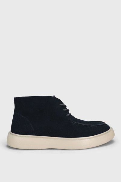 Lufian Derek Erkek Deri Sneaker Ayakkabı Lacivert