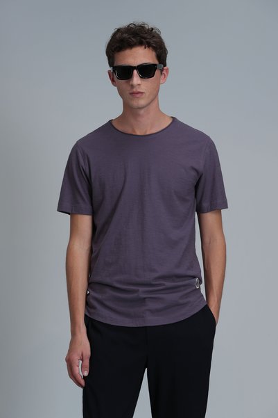 Lufian Junya Men's Basic T-Shirt Plum