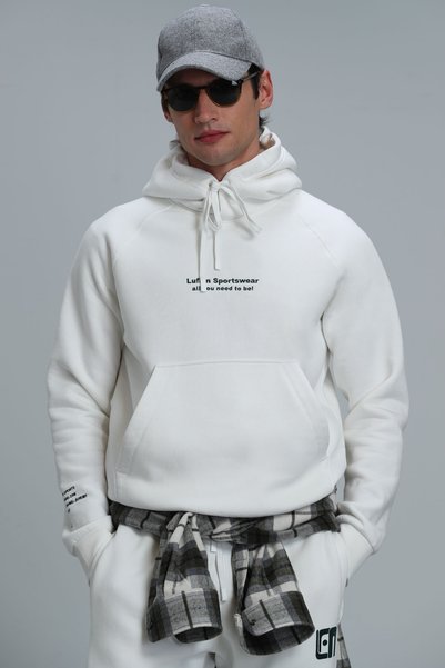 Lufian Luıs Erkek Sweatshirt Kırık Beyaz