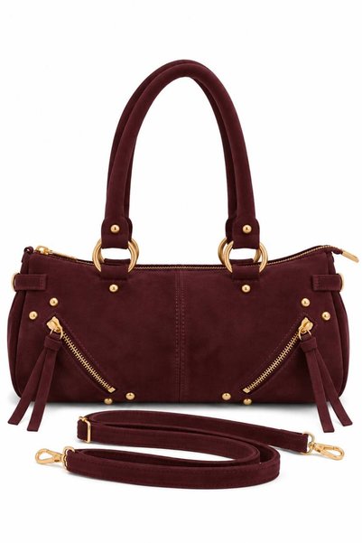 Neli Elegant Women's Suede Zipper Detailed Bag