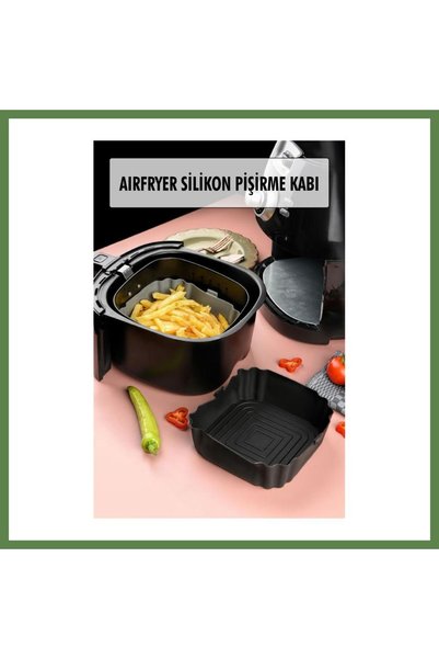 Depa Hobibahçem Black Silicone Cooking Container Compatible with All Airfryer...
