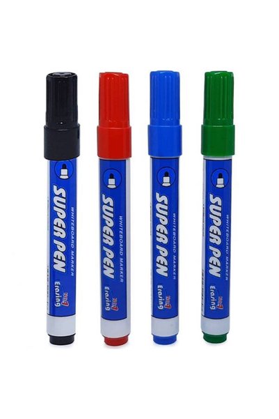 KESNUP Set de 4 markere magnetice pentru tablă albă, vârf de 2 mm, multicolore