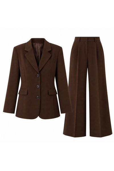 BONJOVİN PARİS Kahverengi Blazer Ceket Pantolon Takım